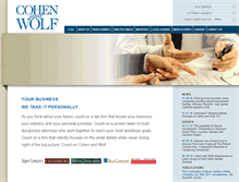 Tablet Screenshot of cohenandwolf.com
